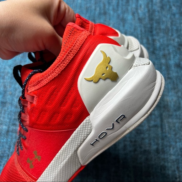 Under Armour Project Rock 2 HOVR Sneakers in Anthem Red Halo Gray - Picture 6 of 9